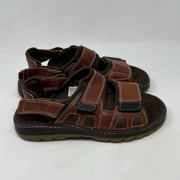 Earth Highlander Sandals Mens 12 Brown Leather Chunky Fisherman Comfort Y2K main image 7